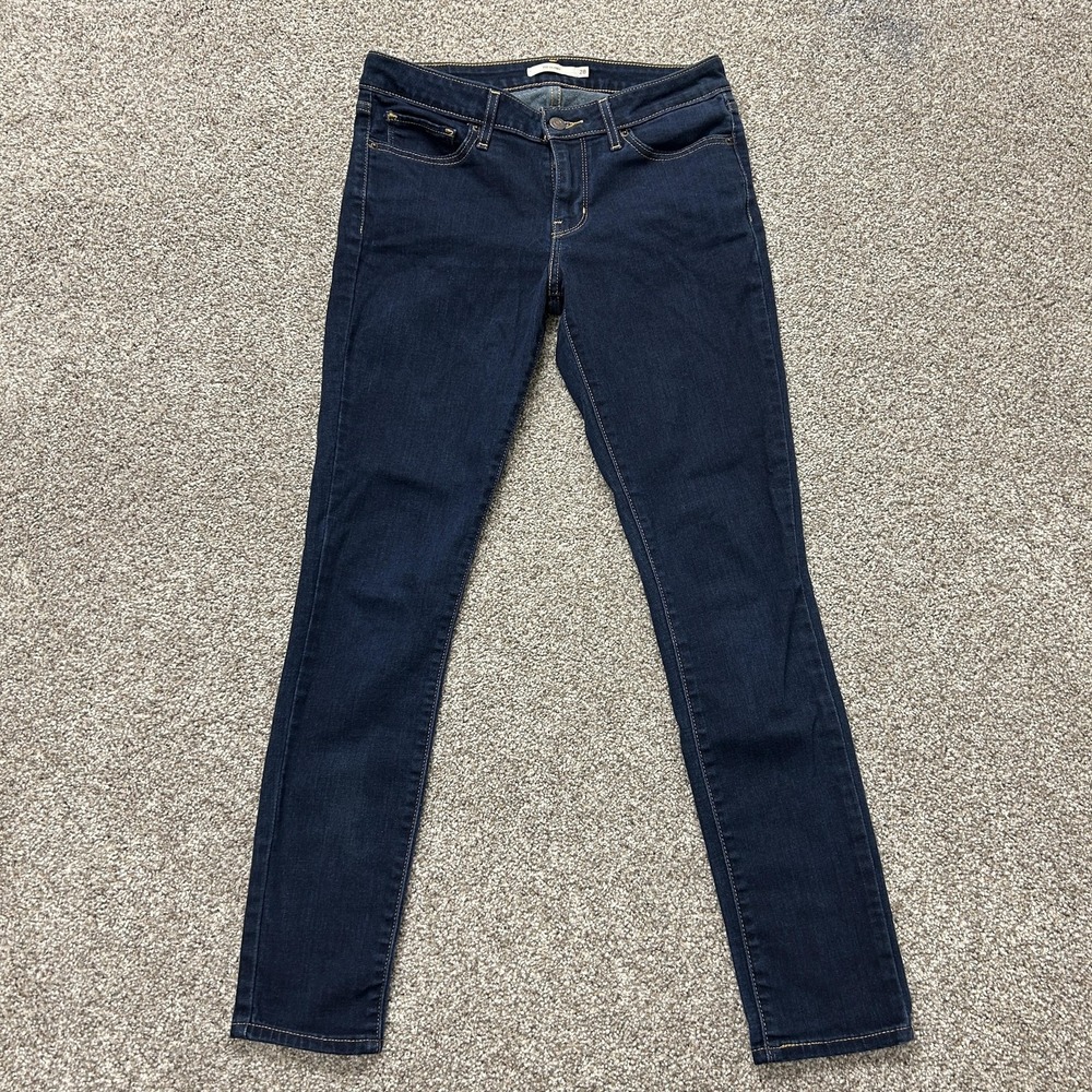 Levi's 711 Skinny Jeans Womens 28 Dark Wash Blue Slim Stretch Denim Pants